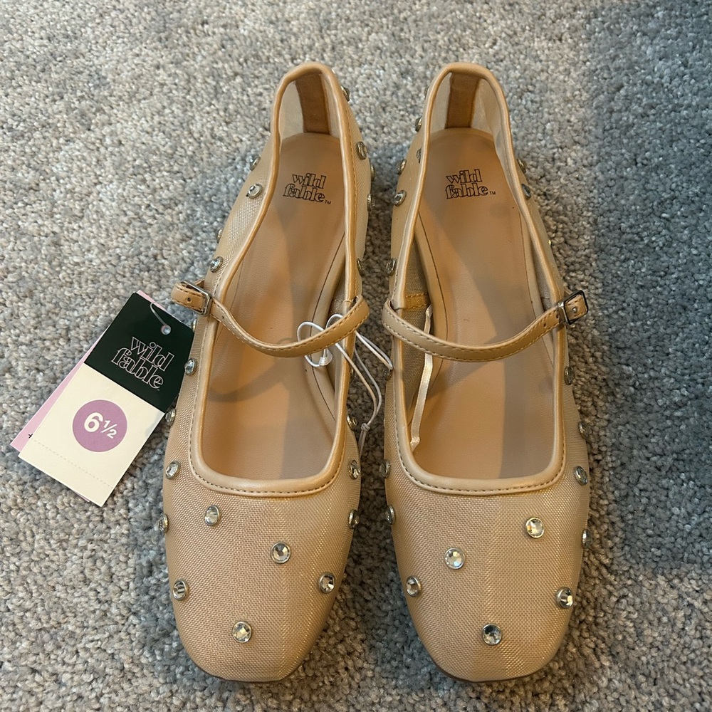 Wild Fable Beige Mary Jane Flats
